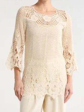 #81 XCVI Lace Crochet Top Sz. 1X